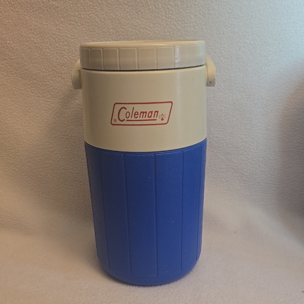 Coleman Blue and White Thermos